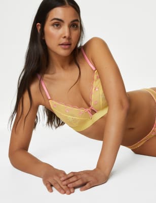 

Womens Boutique X Damaris Leichter BH ohne Bügel mit Spitze und Blumenmuster „Carita“ (A-E) - Pale Yellow, Pale Yellow