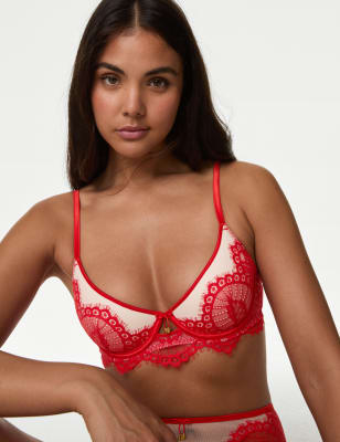 

Boutique X Damaris Sujetador de media copa con aros y encaje Christelle (para copa A-E)Womens - Tomato, Tomato