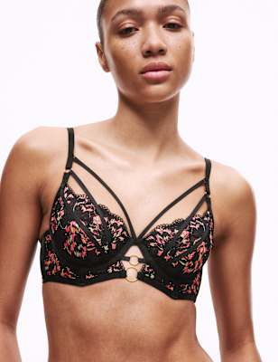 

Womens Boutique Vera Lace Wired Longline Balcony Bra (A-E) - Black Mix, Black Mix