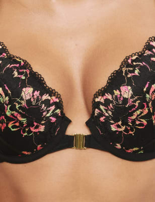 

Womens Boutique Push-Up-Plunge-BH mit Bügeln und Spitze „Vera“ (A-E) - Black Mix, Black Mix