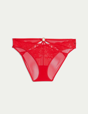 

Womens Boutique Vera Lace High Leg Knickers - Bright Red, Bright Red