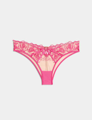 

Womens Boutique Gala Embroidery Miami Brazilian Knickers - Fuchsia Mix, Fuchsia Mix