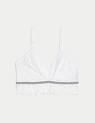 

Womens B by Boutique Cleo Lace Non Wired Bralette - White, White