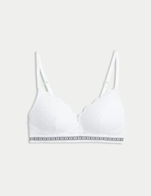 

Womens B by Boutique Cleo Lace Non Wired Plunge Bra (A-E) - White, White