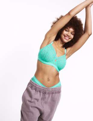 

Womens B by Boutique Cleo Lace Wired Minimiser Bra, Bright Aqua