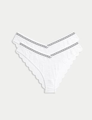 

Womens B by Boutique 2pk Cleo Lace Miami Knickers - White, White