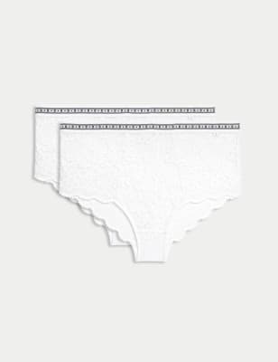 

Womens B by Boutique 2pk Cleo Lace High Rise Shorts - White, White