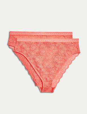

B by Boutique Pack de 2 braguitas de corte y talle alto CleoWomens - Sunset, Sunset