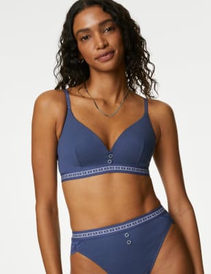

Womens B by Boutique Plunge-BH ohne Bügel mit Rippenmuster „Ebba“ (A-E) - Dark Blue, Dark Blue