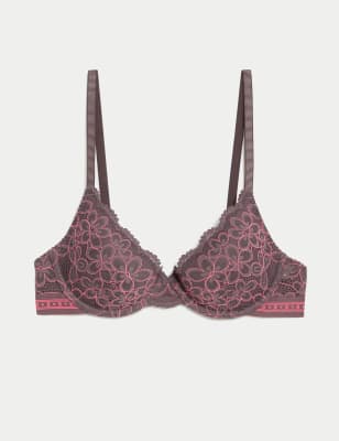 

Womens B by Boutique Cleo Lace Wired Demi Cup Bra (A-E) - Sable, Sable