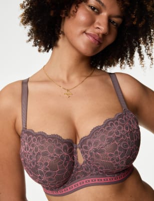 

Womens B by Boutique Cleo Lace Wired Balcony Bra (F-H) - Sable, Sable