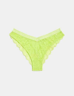 

Womens B by Boutique Cleo Lace Miami Knickers - Lime Mix, Lime Mix