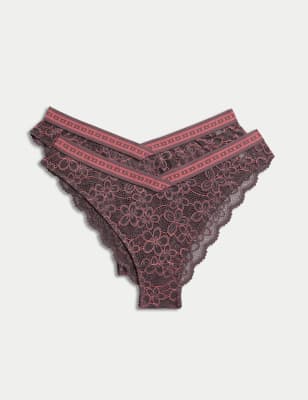 

Womens B by Boutique 2pk Cleo Lace Miami Knickers - Sable, Sable