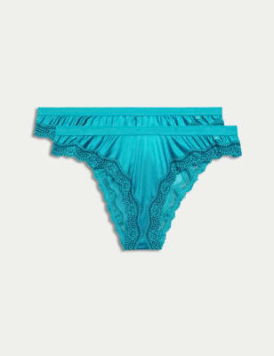 

Womens B by Boutique 2pk Ella Miami Knickers - Bright Aqua, Bright Aqua