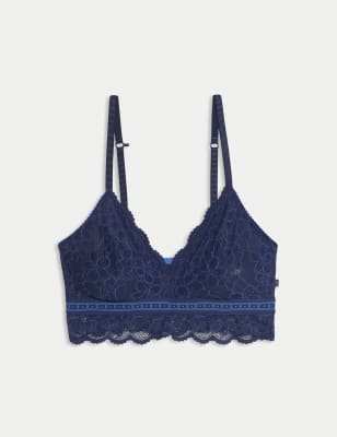 

Womens B by Boutique Cleo Lace Non Wired Bralette (A-E) - Midnight Mix, Midnight Mix