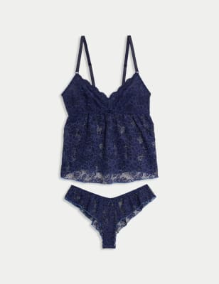 

Womens B by Boutique Cleo Lace Cami Set - Midnight Mix, Midnight Mix