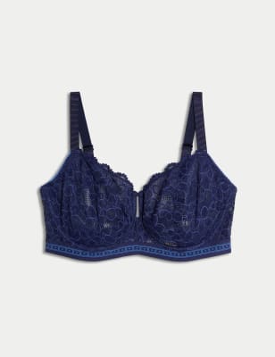 

Womens B by Boutique Cleo Lace Wired Balcony Bra (F-H) - Midnight Mix, Midnight Mix