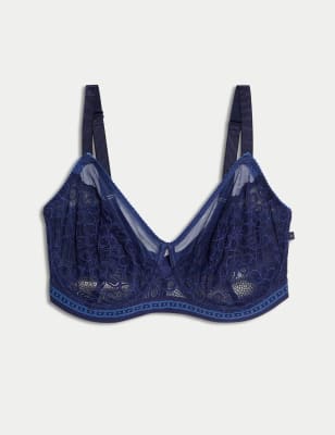 

Womens B by Boutique Cleo Lace Wired Minimiser Bra (C-G), Midnight Mix