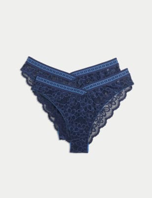 

Womens B by Boutique 2pk Cleo Lace Miami Brazilian Knickers - Midnight Mix, Midnight Mix