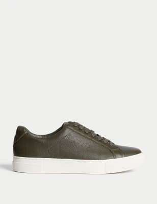 

Mens Autograph Leather Lace Up Trainers with Freshfeet™ - Khaki, Khaki