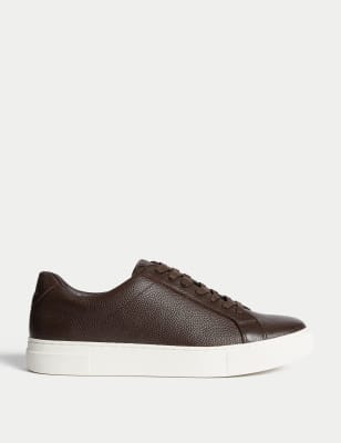 

Mens Autograph Turnschuhe aus Leder zum Schnüren mit Freshfeet™ - Dark Brown, Dark Brown