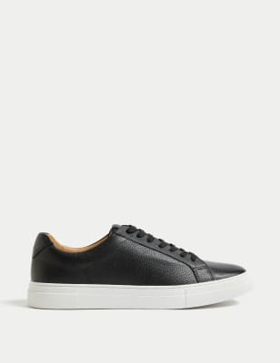 

Mens Autograph Leather Lace Up Trainers with Freshfeet™ - Black, Black