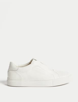 

Mens Autograph Leather Slip-On Trainers with Freshfeet™ - White, White
