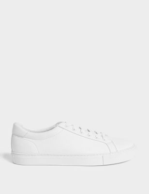 

Mens M&S Collection Wide Fit Lace Up Trainers - White, White