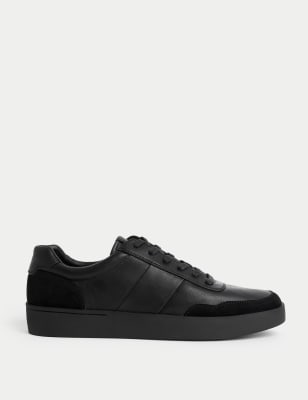 

Mens M&S Collection Lace Up Trainers - Black/Black, Black/Black