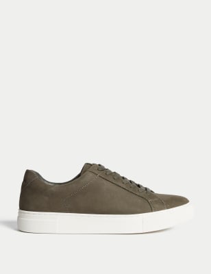 

Mens Autograph Nubuck Leather Lace Up Trainers - Khaki, Khaki