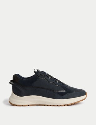 

Mens Autograph Leather Lace Up Trainers - Navy Mix, Navy Mix