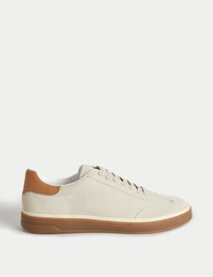 

Mens M&S Collection Suede Lace-Up Trainers, Stone