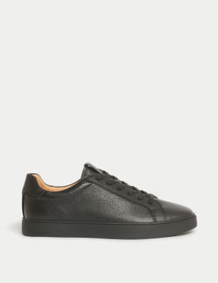

Mens Autograph Leather Trainers, Black/Black