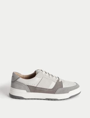 

Mens Autograph Leather Lace Up Trainers - Grey Mix, Grey Mix