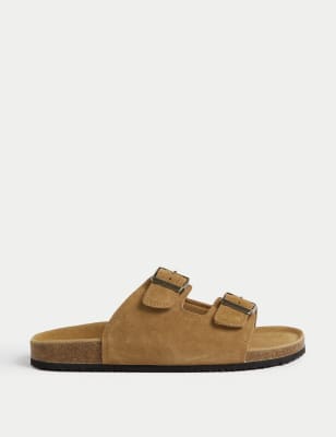 

Mens M&S Collection Suede Slip-On Corkbed Sandals - Tan, Tan