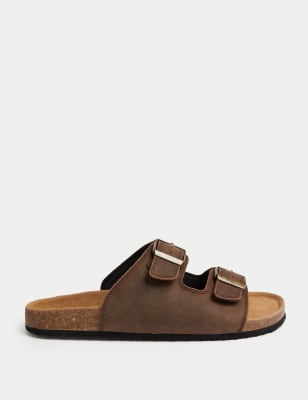 

Mens M&S Collection Leather Slip-On Sandals - Chocolate, Chocolate