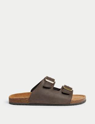 

Mens M&S Collection Leather Slip-On Sandals - Chocolate, Chocolate