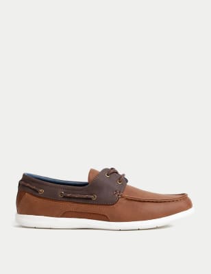 

Mens M&S Collection Lace Up Deck Shoes - Tan, Tan