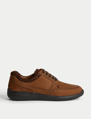 

Mens M&S Collection Wide Fit Airflex™ Leather Derby Shoes - Brown, Brown