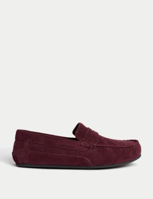 

Mens M&S Collection Suede Slippers with Freshfeet™ - Dark Burgundy, Dark Burgundy