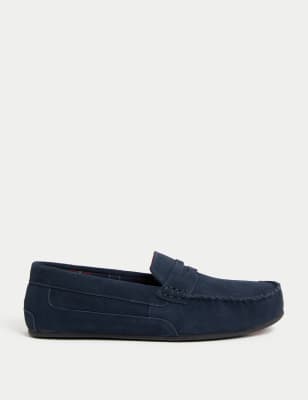 

Mens M&S Collection Suede Slippers with Freshfeet™, Navy