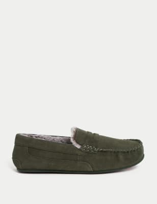 

Mens M&S Collection Suede Slippers with Freshfeet™ - Sage, Sage