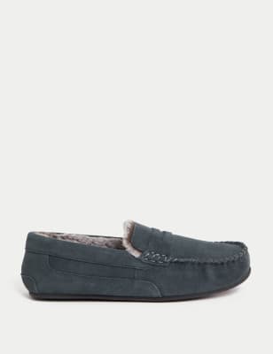 

Mens M&S Collection Wildlederpantoffeln mit Freshfeet™ - Med Blue Denim, Med Blue Denim