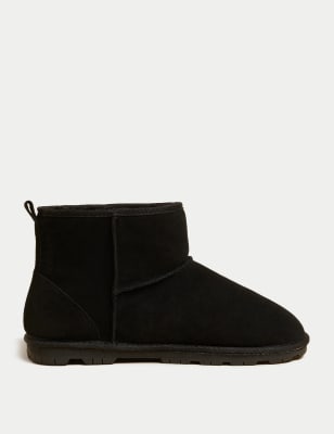 

Mens Autograph Suede Slipper Boots - Black/Black, Black/Black