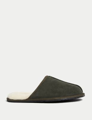 

Mens Autograph Suede Mule Slippers with Freshfeet™ - Sage, Sage