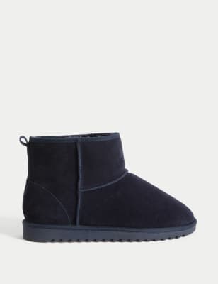 

Mens Autograph Suede Slipper Boots with Freshfeet™ - Navy, Navy