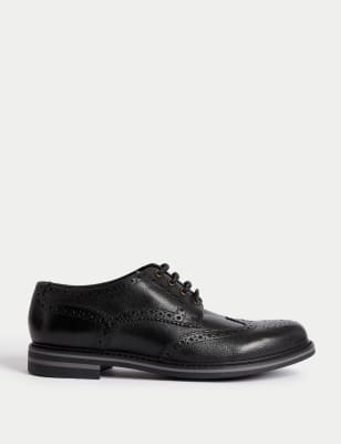 

Mens M&S Collection Wide Fit Leather Brogues - Black, Black