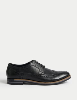 

Mens M&S Collection Leather Trisole Brogues - Black, Black