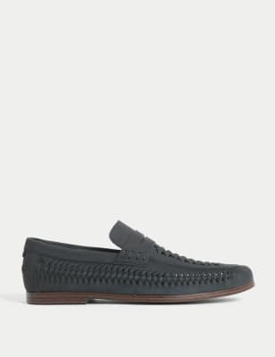 

Mens M&S Collection Nubuck Woven Loafers, Navy