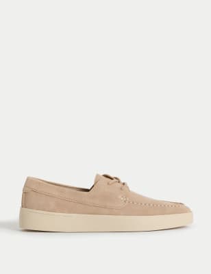 

Mens Autograph Suede White Sole Lace Up Loafers, Beige